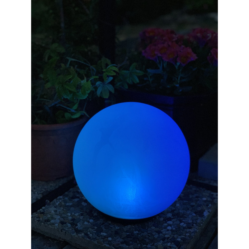 Lampe boule, piquet, lampe enfichable, décoration de jardin, lampe boule,  lampe d'extérieur, câble inclus, commande par application, dimmable, Smart  RGB LED 10W 806Lm, DxH 30x45 cm